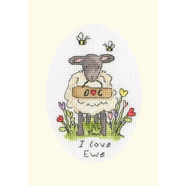 I Love Ewe - Bothy Threads Greeting Card Cross Stitch Kit