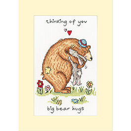 Big Bear Hugs -  Bothy Threads Greetings Card Cross Stitch Kit