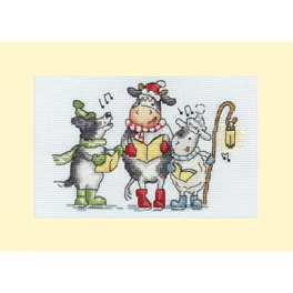 Woof, Moo, Baa! -  Bothy Threads Christmas Card Cross Stitch Kit