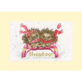 Sledgehogs -  Bothy Threads Christmas Card Cross Stitch Kit