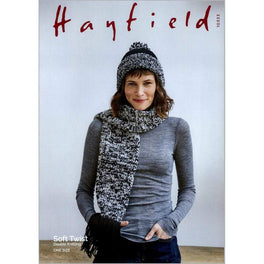 Two Tone Hat and Scarf in Hayfield Soft Twist Dk