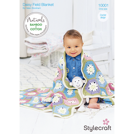 Daisy Field Crochet Blanket in Stylecraft Naturals Bamboo+ Cotton DK