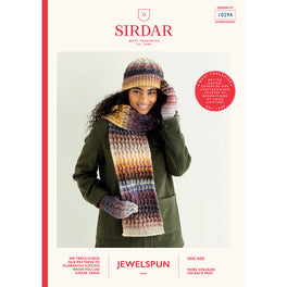 Serpent Cable Hat, Scarf & Mitts in Sirdar Jewelspun Aran - Digital Version 10294