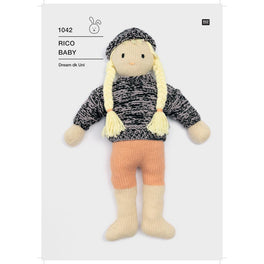 Dolls Sweater and Hat in Rico Dream Dk Uni - Digital Version 1042