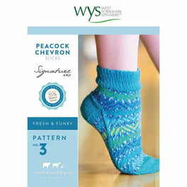 Peacock Chevron Socks in West Yorkshire Spinners Signature 4ply