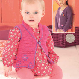 Girls Cardie and Waistcoat in Sirdar Snuggly 4ply - Digital Version