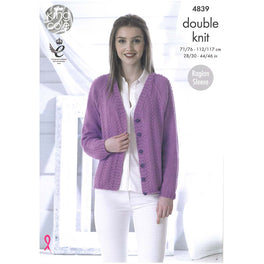Ladies Sweater and Cardigan in King Cole Cottonsoft Dk