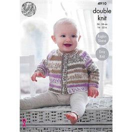 V Neck Cardigan, Round Neck Cardigan, Sweater in King Cole Cherish and Cherished DK