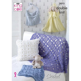 Blankets, Cushion, Toy Bag and Nappy Bag in King Cole Cottonsoft DK - Digital Version 5073