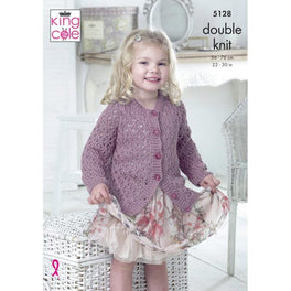 V & Round Neck Cardigans in King Cole Cottonsoft DK - Digital Version 5128