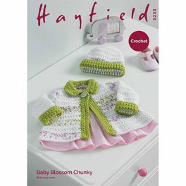Jacket and Hat in Hayfield Baby Blossom Chunky