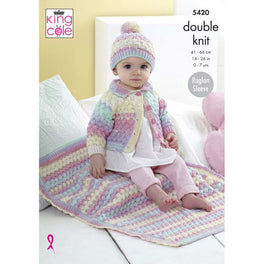 Cardigan Hat and Blanket in King Cole Beaches Dk