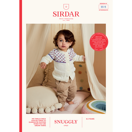 Plaid and Plain Cardigan in Sirdar Snuggly 4ply - Digital Version 5515