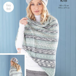 Ladies Poncho Snood and Shawl in King Cole Fjord Dk