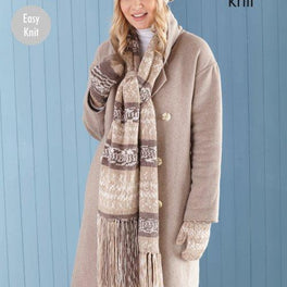Scarf, Wristwarmers, Hats, Mitts and Snood in King Cole Fjord Dk - Digital Version 5654