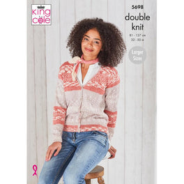 V Neck Cardigan and Waistcoat in King Cole Fjord Dk