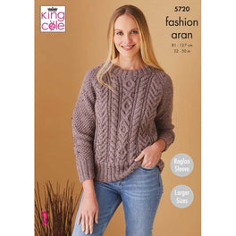 Sweater and Cardigan in King Cole Aran
