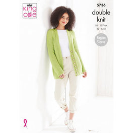 Sweater and Cardigan in King Cole Cottonsoft Dk