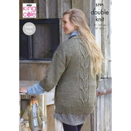 Cardigans in King Cole Homespun Dk