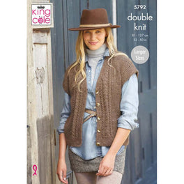 Cardigan and Waistcoat in King Cole Homespun Dk