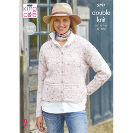 Cardigan and Waistcoat in King Cole Homespun Dk - Digital Version 5797