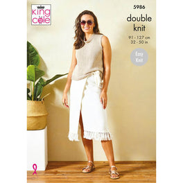 Ladies Tops Knitted in King Cole Linendale DK