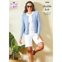 Ladies Cardigan and Top Knitted in King Cole Linendale DK - Digital Version 5988