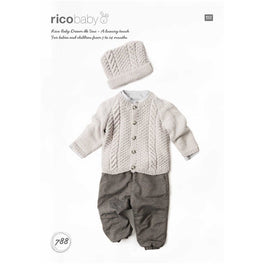 Rico Babies Cardigan & Hat Knitting Pattern in Baby Dream Uni DK - Digital Version