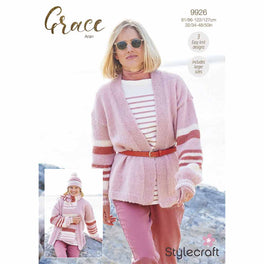 Cardigan, Hat and Scarf in Stylecraft Grace Aran - Digital Version 9926