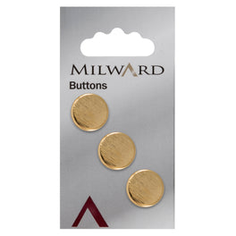 Milward Carded Buttons: 15mm - Pack of 3 - 00344