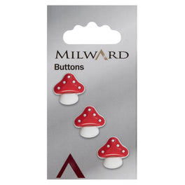 Milward Carded Buttons: 15mm - Pack of 3 - 00932
