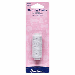 Hemline Shirring Elastic - 20m x 0.75mm White
