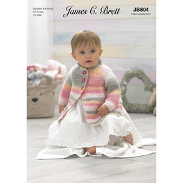 Jacket Cardigan and Hat in James C Brett Baby Marble Dk