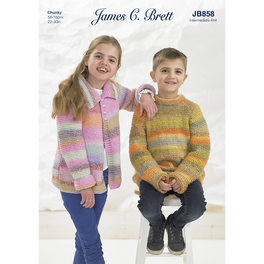 Jacket and A Line Jacket in James C Brett Marble Chunky