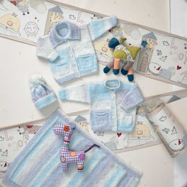 Cardigans Hat and Blanket in James C Brett Baby Marble Dk