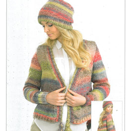 Cardigan and Hat knitted in James C Brett Marble Chunky