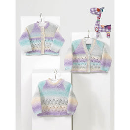 Cardigan and Sweater in James C Brett Baby Marble Dk