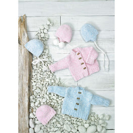 Jacket, Hat, Bonnet and Helmets in James C Brett Baby Velvet Chunky JB694