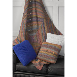 Throw and cushion covers in James C Brett Marble Chunky & Top Value Chunky JB765