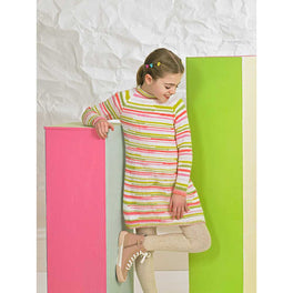 Sweater Dress in James C Brett Party Time Stripes Dk