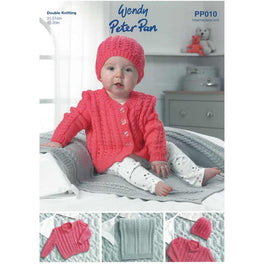 Cardigan, Hat and Blanket in Wendy Peter Pan Dk